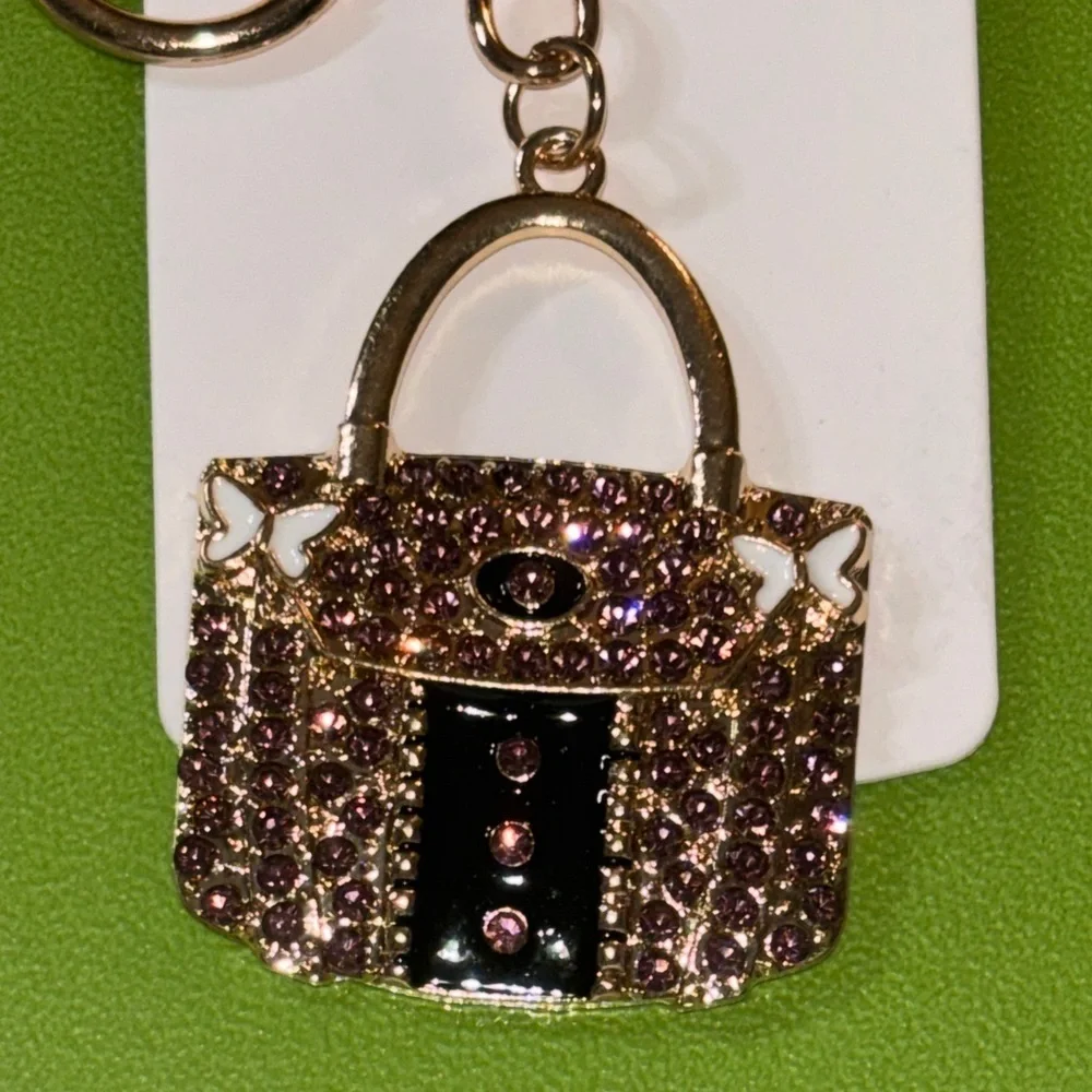 Sparkling Gold and Purple Purse Keychain/Bag Charm